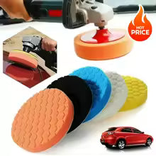 5PCS auto detailing pads polishing wheel for drill buffing kit 5/6/7 inch self adhesive polishing pad car wax applicator discs
